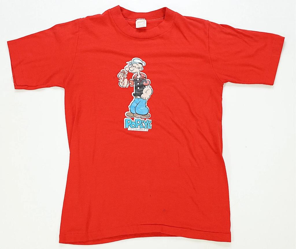 Rare VTG SPORTSWEAR Popeye King Features Syndicate 1976 Iron-On T Shirt 70s SZ S