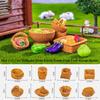 2pcs Cute Fruit Vegetable Food Storage Basket Mini Dolls Miniature Decoration