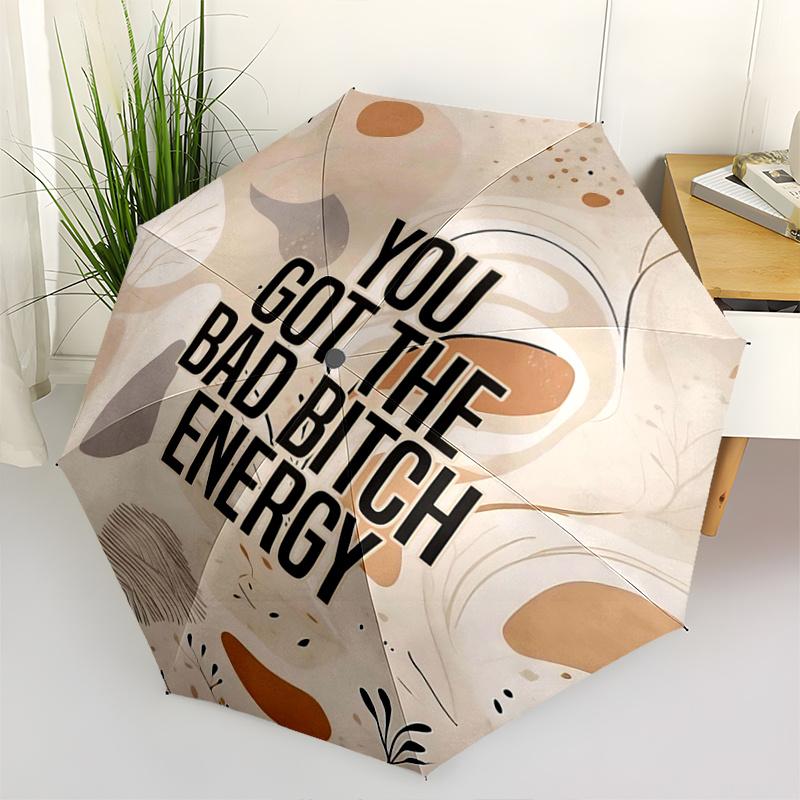 

1pc Bad Bitch Energy Automatic 3-Fold Umbrella Design, Cute Cartoon Pattern, Portable Outdoor Umbrella, Perfect, Holiday Gift for Disney fans.S010