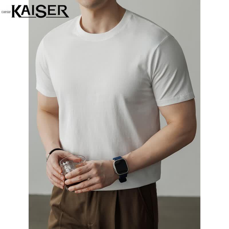 Kaiser Herren T-Shirt aus 100% Baumwolle, Rundhalsausschnitt, Kurzarm