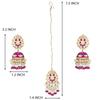 Traditional Gold Plated Jhumki Earrings with Maang Tikka Jewellery Set for Women Girls