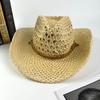 Europe, America, , Western Denim Handmade Straw Hat Top Hat Women'S Outdoor Seaside Beach Hat Sunscreen Sun Hat