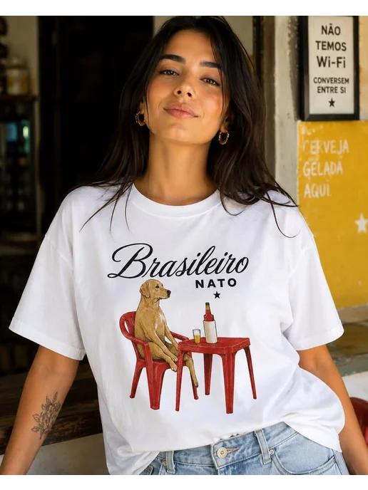 Oversized Y2K print T-shirt Abrasileirados XL