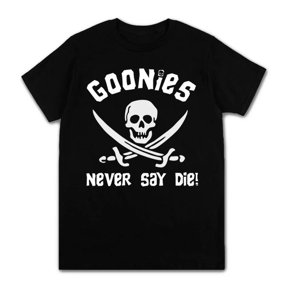 The Goonies Never Say Die Gothic skull  Print art T-Shirt unisex  Graphic tshirts 100% Cotton Casual Horror Movie Tees Tops