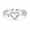 Heart Arrow Open Adjustable Ring – 925 Sterling Silver