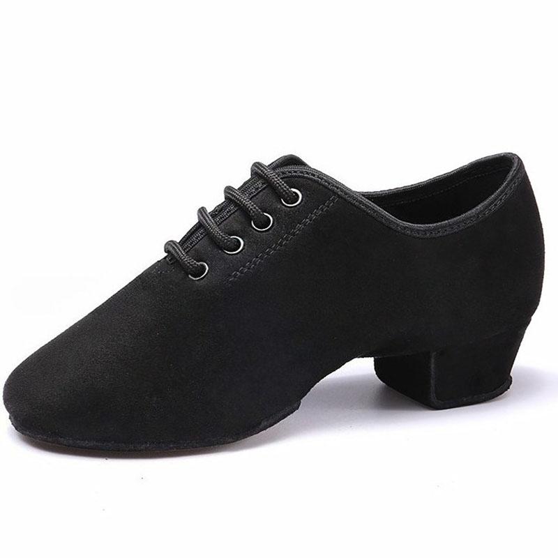 

Men Women Latin Dance Shoes Soft Indoor Modern Ballroom Dancing Shoes Color Exercise Shoes Leather Children Dance Sneakers 27 чорний