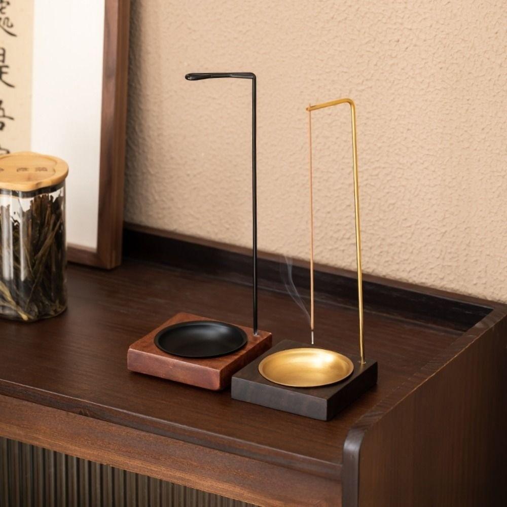 Creative Wooden Incense Burner Round Ornament Incense Stick Holder Incense Tray Hang Incense Upside Down Yoga Decoration