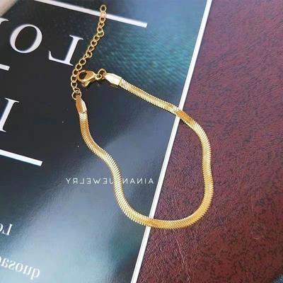 New Versatile Snake Bone Braided Titanium Steel Bracelet Fashionable Simple Elegant Non-Fading Blade Chain Niche Design Bracelet