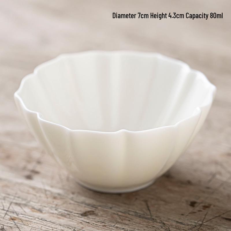 Jade White Porcelain Kung Fu Tea Cup - Master Ceramic Tea Tasting Cup