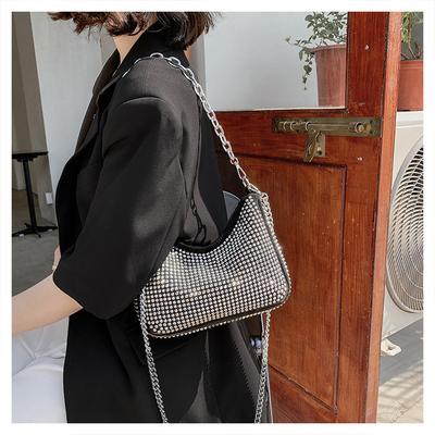 Popular Bright Diamond Bag Women's Bag 2025 New Trendy Fashion Shoulder Underarm Bag Burst Fire Korean Version of Textured Messenger Bag
