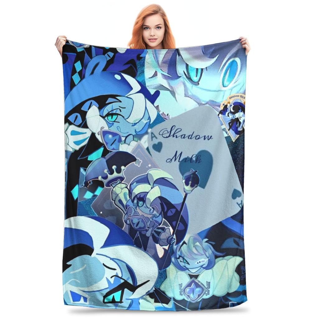 Shadow Milk Cookie Run Kingdom Blankets Flannel All Season  Breathable Warm Throw Blankets for Bedding Bedroom Plush Thin Quilt
