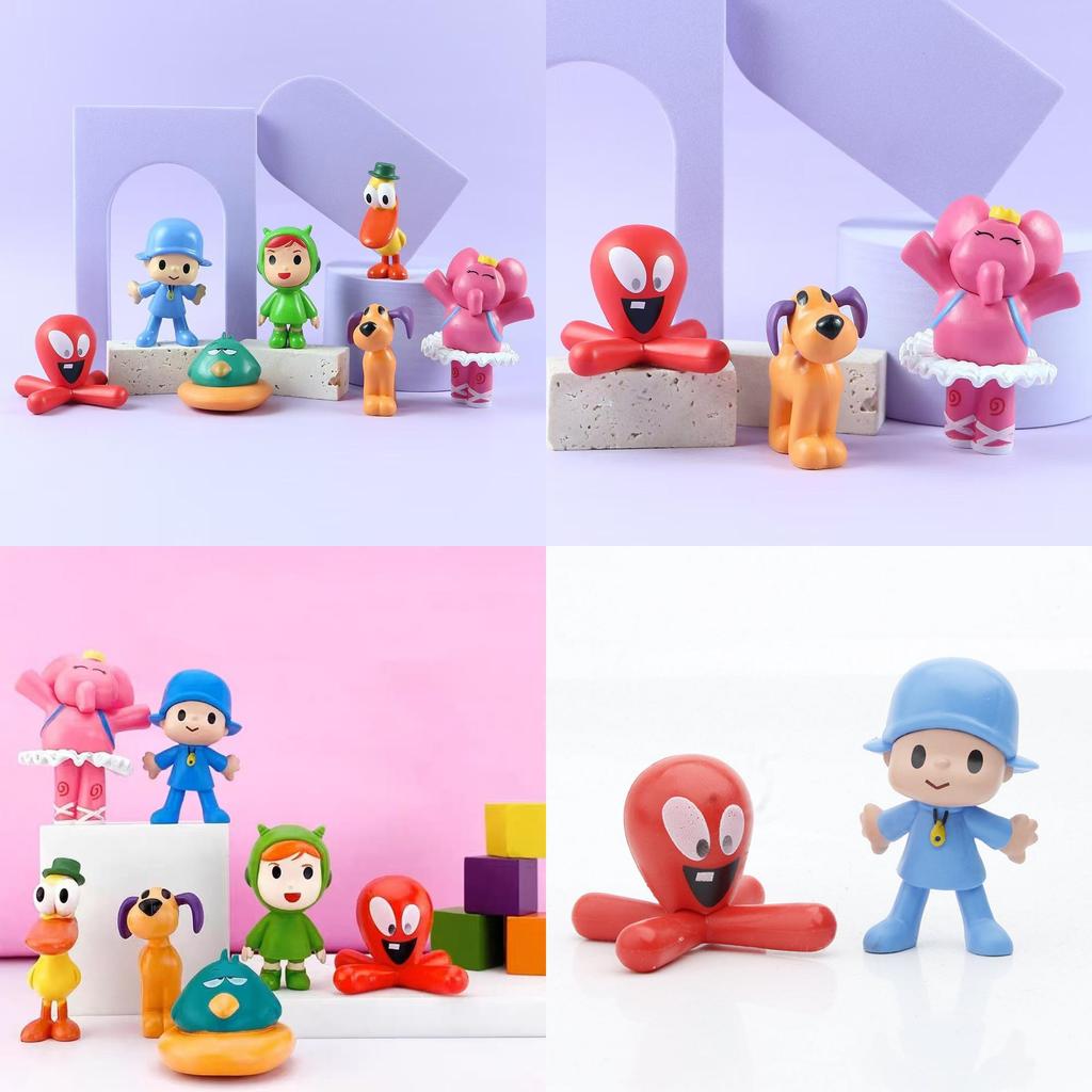 Entzückendes Pocoyo Zinkia Plüschfiguren-Set Enthält Bunte Elefanten- und Entenspielzeuge