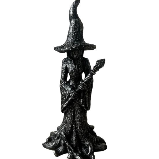 Witch Statue, Gothic Halloween Resin Witch Figurine, Dark Fantasy Ornament for Desktop, Bookshelf, Home, Office Decor