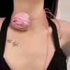 Stoffblumen-Halsketten Künstliche Rosenblumen-Choker Rosenblumen-Halsketten Hochzeitsschmuck Geschenk für Frauen Teenager Mädchen