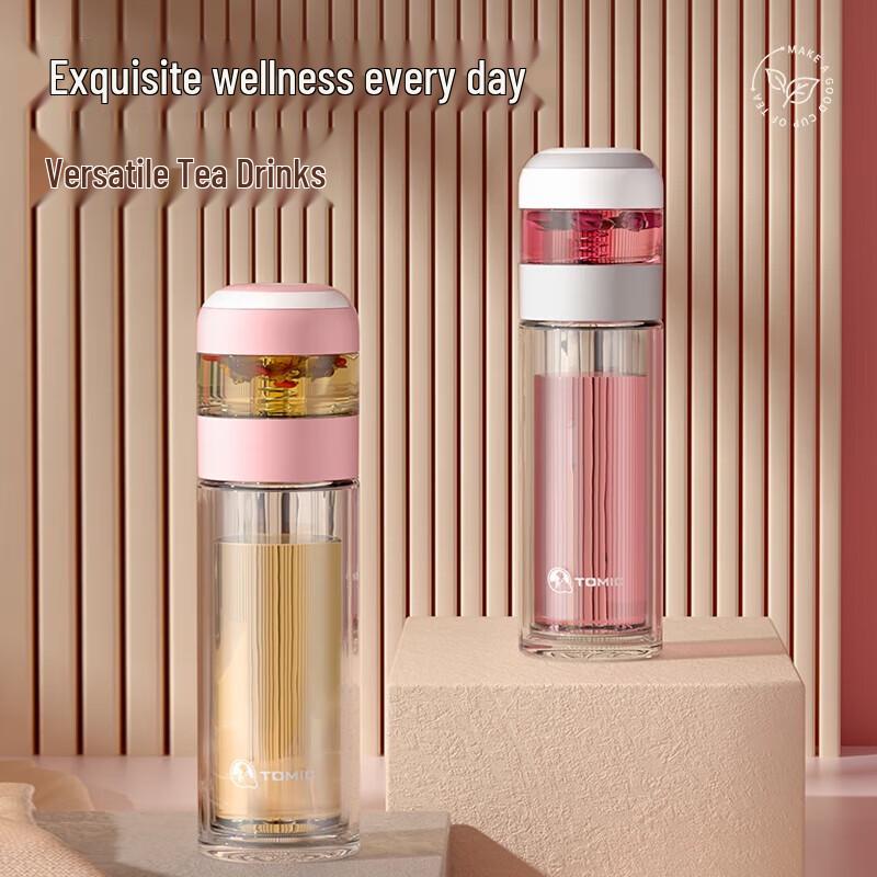 Temeike Double-Layer Glass Tea Infuser Cup