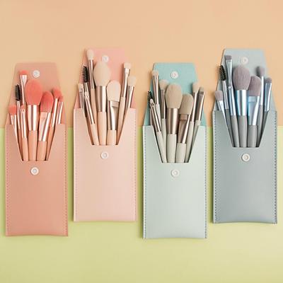 Mini Voyage 8dílná přenosná měkká sada štětců na make-up Oční stíny Podkladová báze Puder Řasy Rty Korektor Tvářenka Sada štětců na make-up