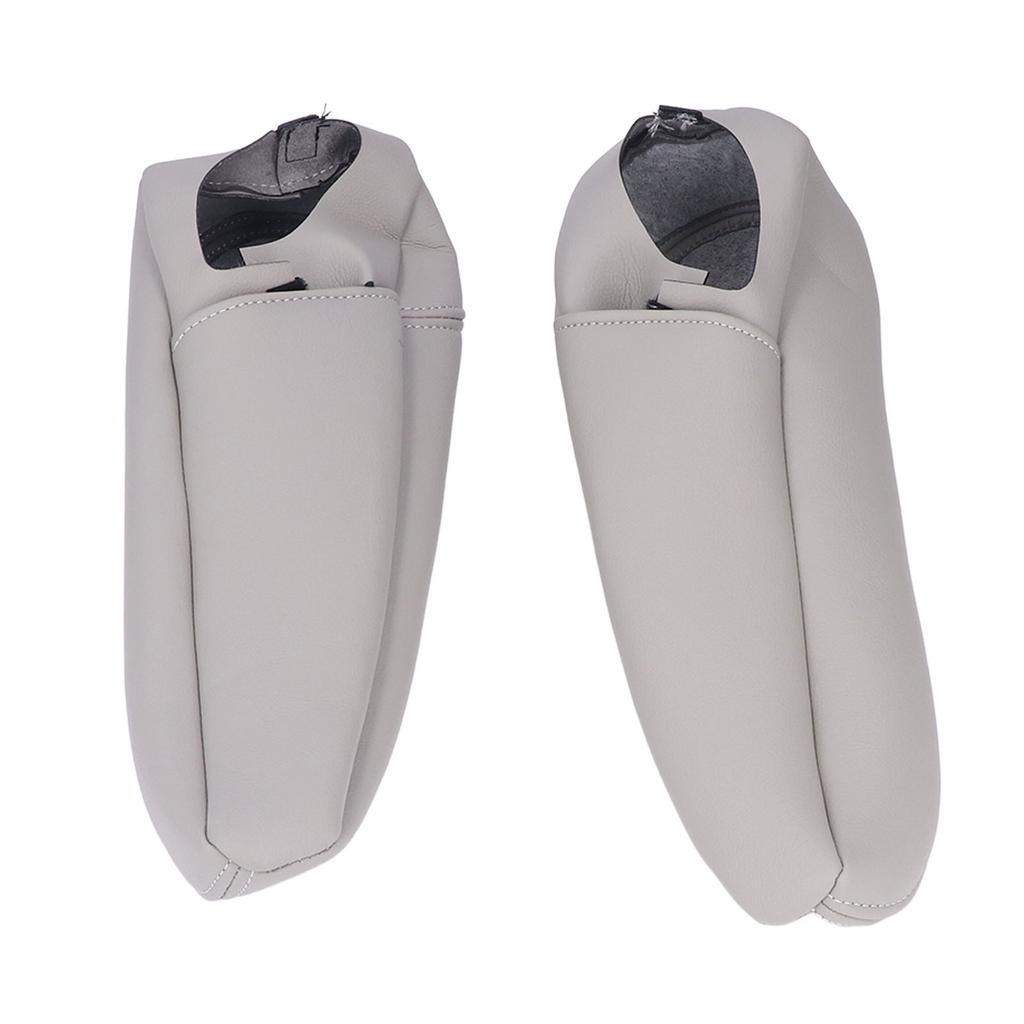 2Pcs Set Car Front Seat Armrest Cover Leather Waterproof Good Toughness Replacement for Tian Siena 2005‑2010Grey