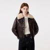 FivePlus Women's Biker Style PU Leather Down Jacket