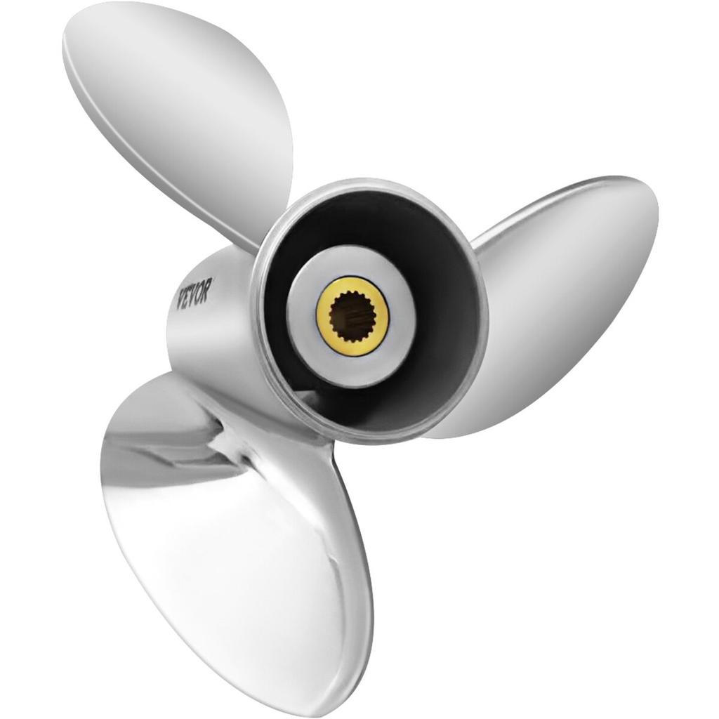Outboard Propeller, Replace for OEM 3860709, 3-Blade 14.5\" x 21\" Pitch Steel Boat Propeller, Compatible with Volvo Penta SX Drive All Models, with