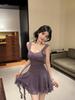 Nightclub Sexy Spaghetti Strap Dress – Low-Cut, Tassel Patchwork, Waist-Cinched, Large Hem Short Skirt
