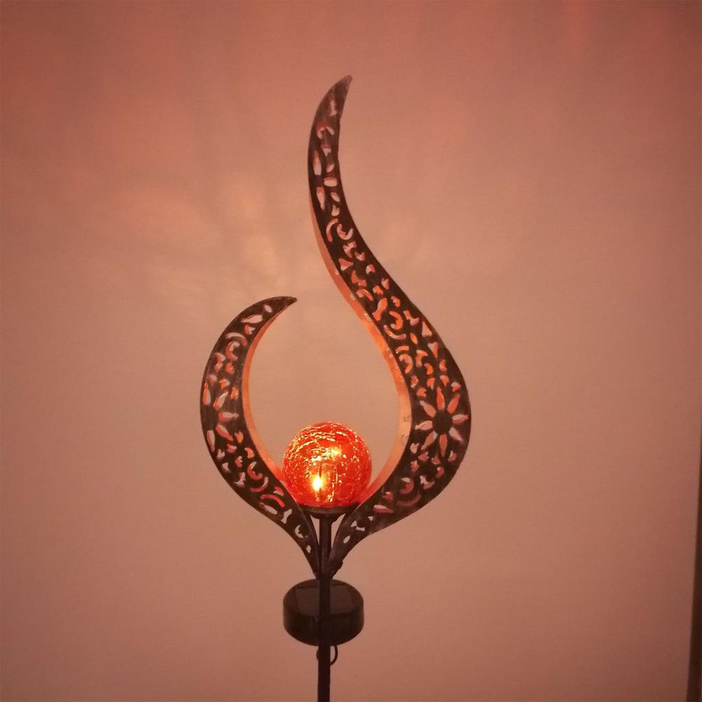 Outdoor Solar Hollow Flame Decorative Light Garden  Light