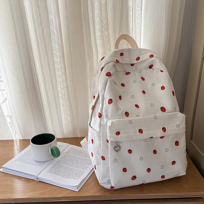 School bag female ins Japanese girls college wind small floral backpack Korean version Harajuku printed middle school student backpack female