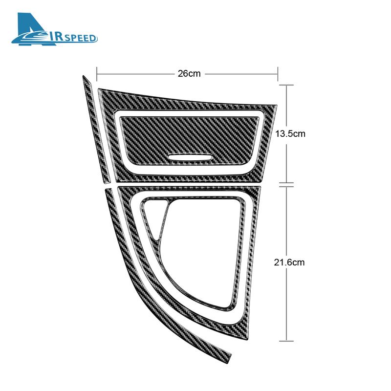 For BMW 1 Series E82 E88 2008-2013 Accessories Carbon Fiber Car Gear Shift Panel Side Strip Storage Box Frame Sticker