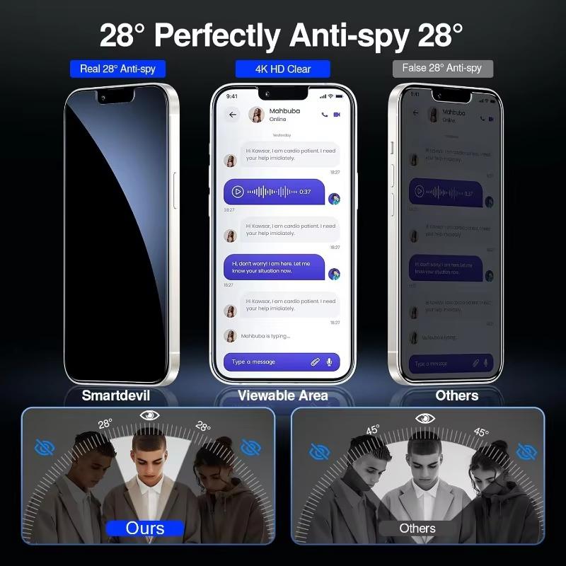 3 Bucăți Folii de Protecție Privacy Pentru iPhone 17 Pro Max 14 15 16 Plus 11 12 13 Mini 16e 17 Air XS XR Sticlă Călită Anti-Spy