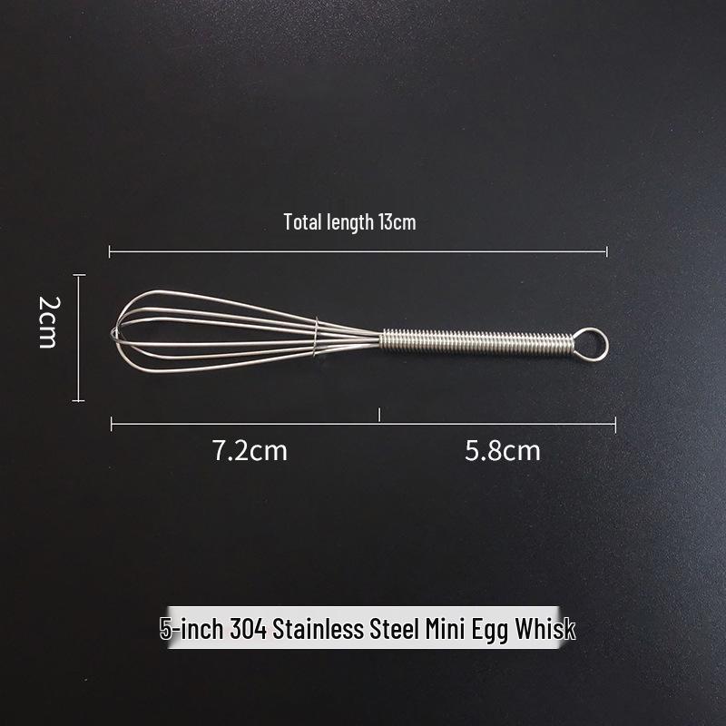 304 Stainless Steel Mini Egg Beater - Handheld Whisking Tool for Household Use