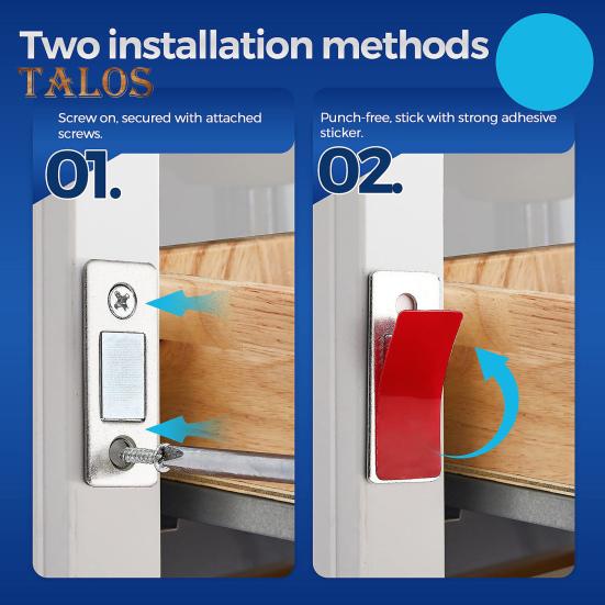 6/10/15Pcs Invisible Cabinet Door Magnet with Screw Ultra-Thin Stainless Steel No Drilling Adhesive Magnetic Drawer Closet Sliding Door Catch Latch