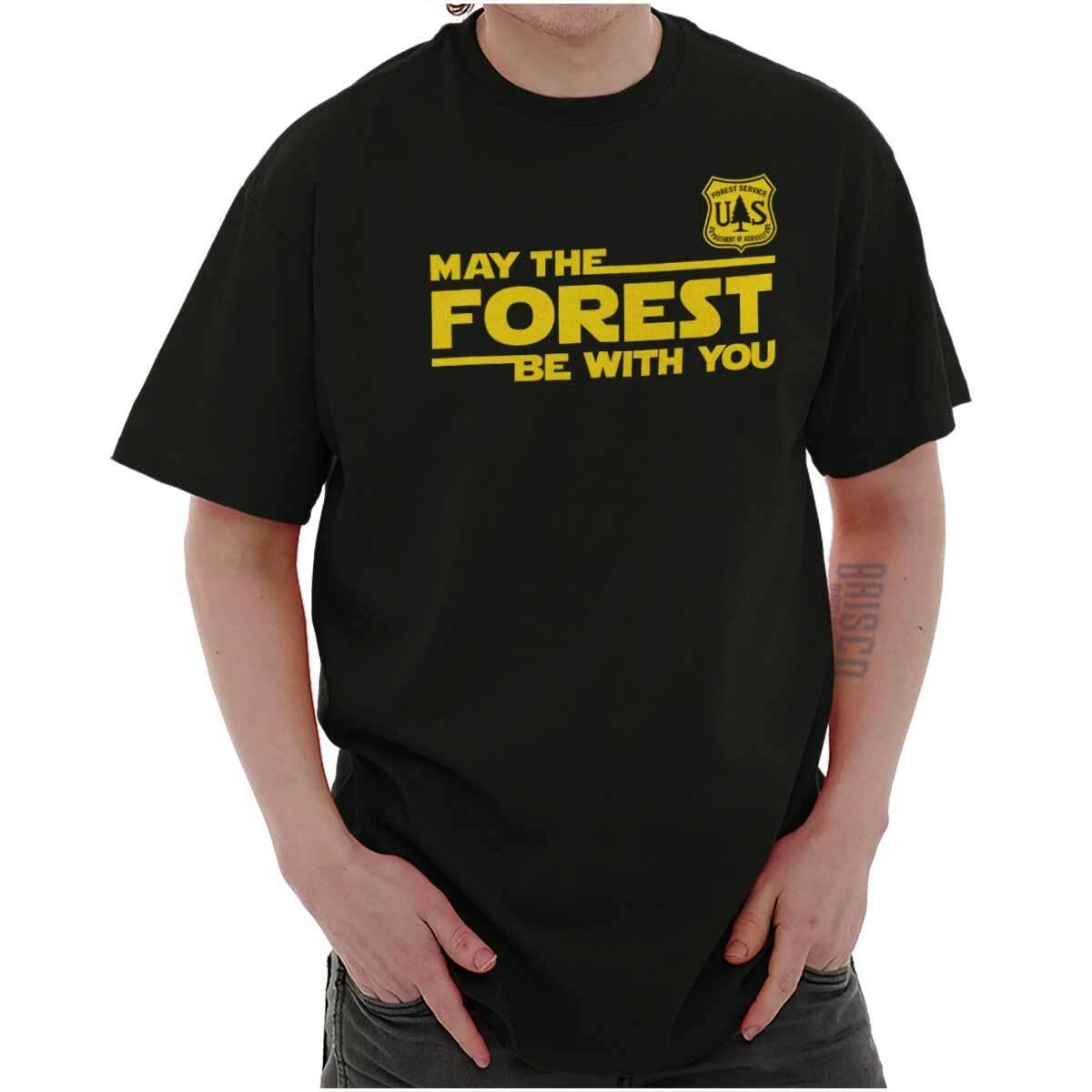May The Forest Be With You US National Park Womens or Mens Crewneck T Shirt Tee L