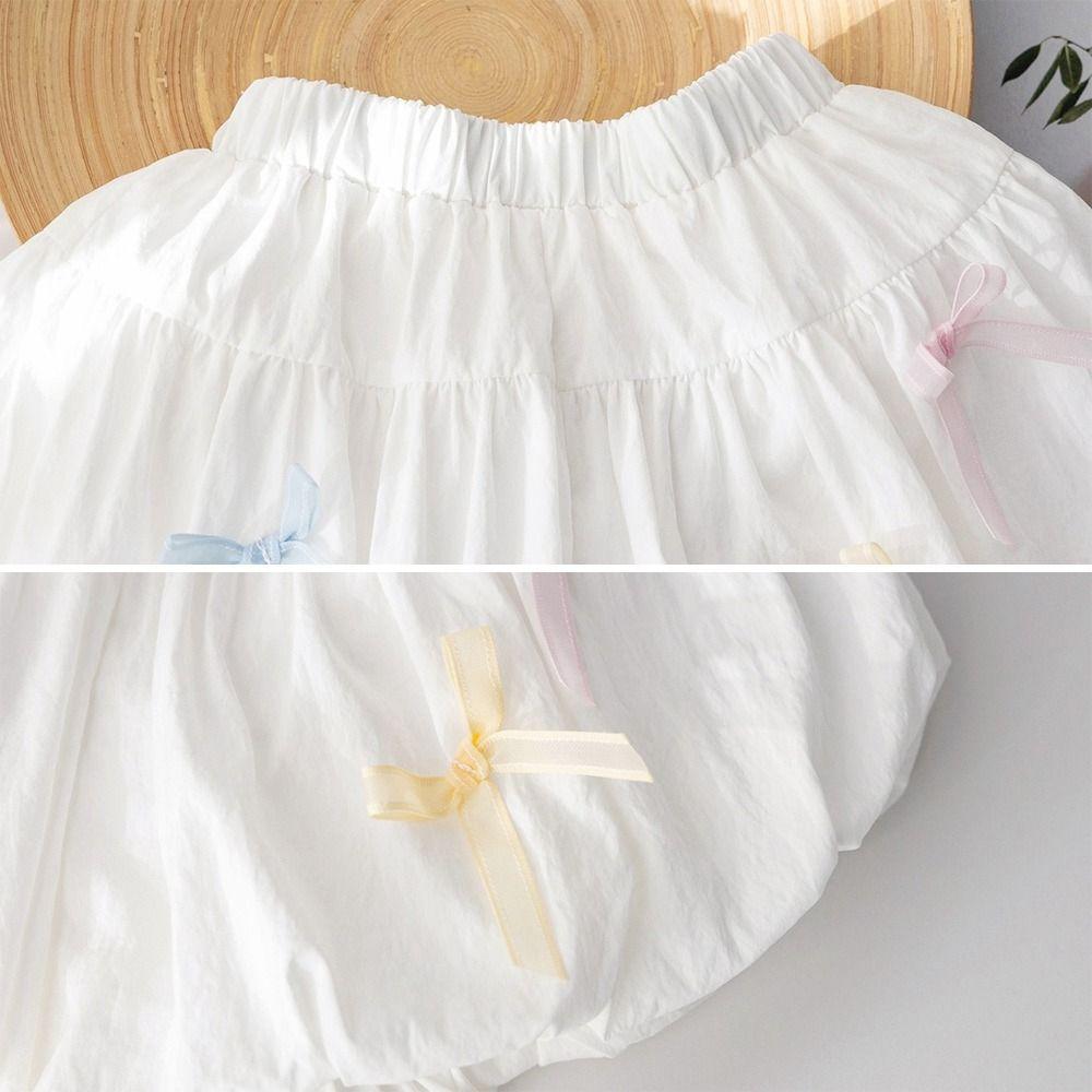 Bow Decorative Baby Girls Shorts Elastic Waist Toddler Shorts Fresh Style Girls Shorts 3-7 Years