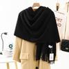 Women's Imitation Cashmere Winter Scarf - Thick Solid Color, Versatile Men's Shawl, Cashmere Wool Blend