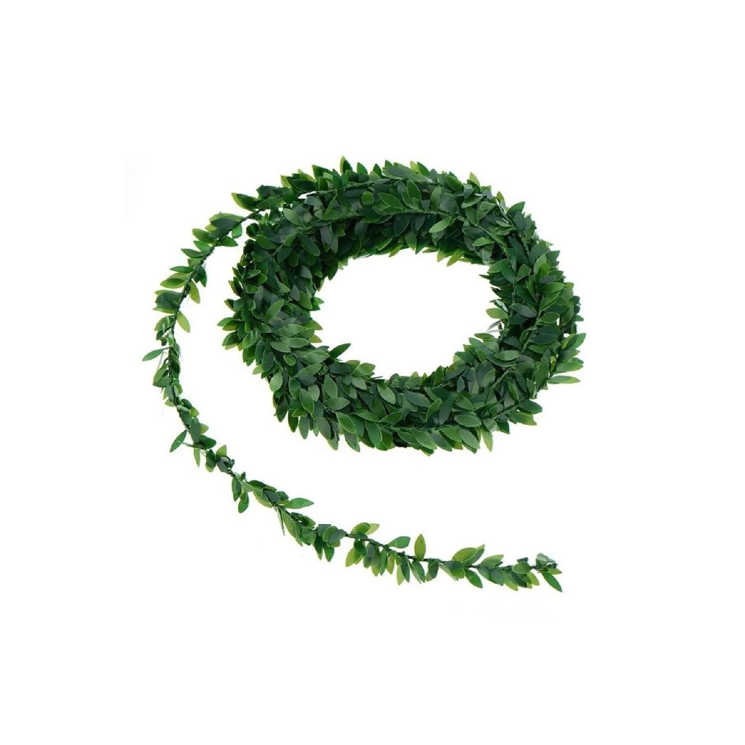

7.5 Meters Wire Leaf Ribbon Artificial Crown Ivy Flower Ornament Decoration зелений