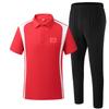 Chinese Team Sportswear: Lapel Short Sleeve Polo & Long Pants Set for Martial Arts Coaches