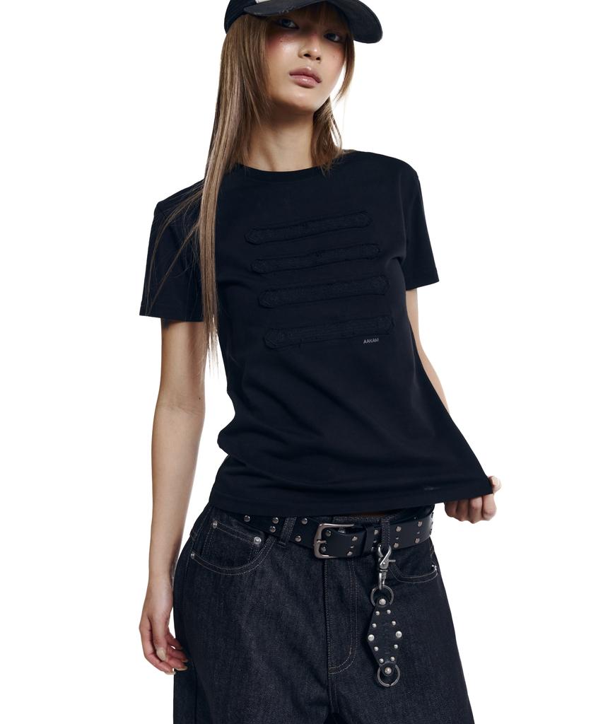 AAKAM Napoleon Corded Half Top (Black)