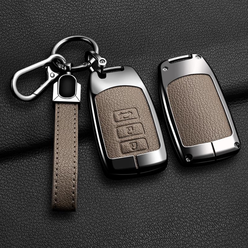 Zinc Alloy Leather Car Key Case For Toyota Prado Yaris Vios Previa Aygo   Yaris Porte Spade Hiace Regiuse Key Fob