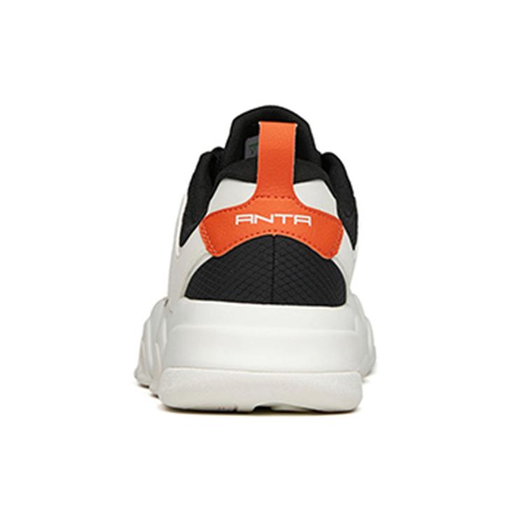 Anta Back Rise Comfortable Slip Resistant Slip Resistant Low Top Running Shoes Men's Black White 112148068-3
