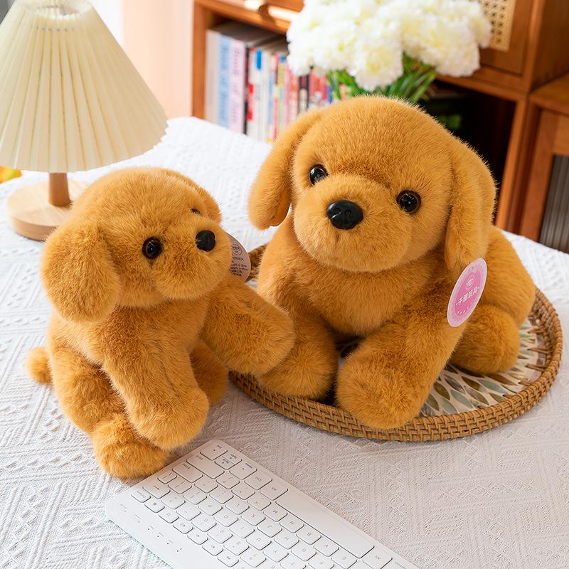 Golden Retriever Puppy Plush Toy in Lying Pose - Adorable and Soothing Companion Doll