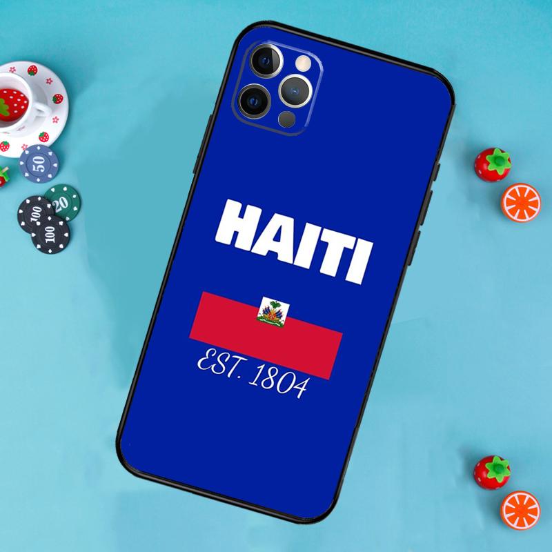 Vintage Haiti Haitian Flag Phone Case For iPhone 17 Air 14 16 15 11 12 13 Pro Max 12 13 mini 15 16 Plus 16e Cover Funda