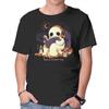 Unisex Crew Neck T-Shirt Spooky Place Graphic Short Sleeve Casual Tee