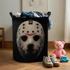 1pc Multi-Size Horror-Themed Laundry Basket, Foldable Round Container with Handle, Made of Polyester, Perfect for Organizing Bathrooms And Storing Lau
