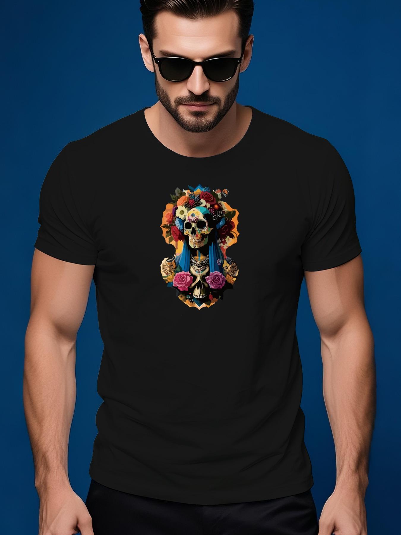 Quirky Patterned Short-Sleeve for Summer Casual Wear. T-shirt M