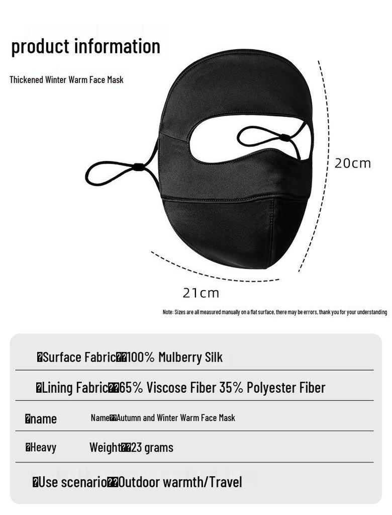 Atmungsaktive Damen-Maulbeerseidenmaske: Kälteschutz, Warm, Sonnenschutz, Leicht, Augenschutz