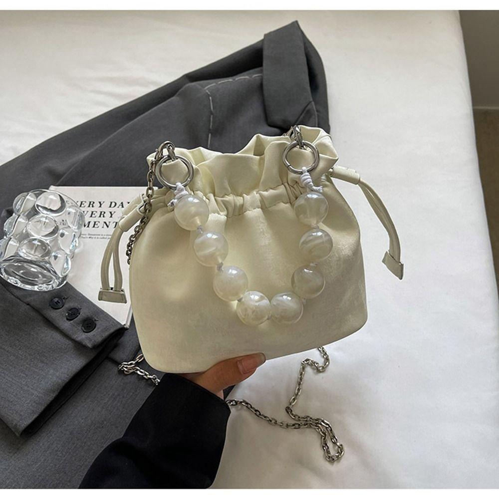 Chinese New Chinese Style Bag Hanfu Handbag Chain Crossbody Bag Fashion Pu Bucket Bag  Shopping