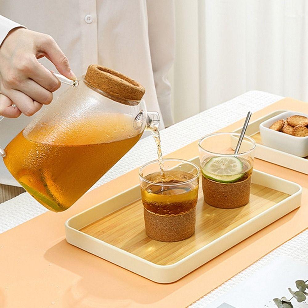 Rectangular Wood Pattern Tea Tray Japanese Style Tea Cup Plate Imitation Wood Grain Tray Home