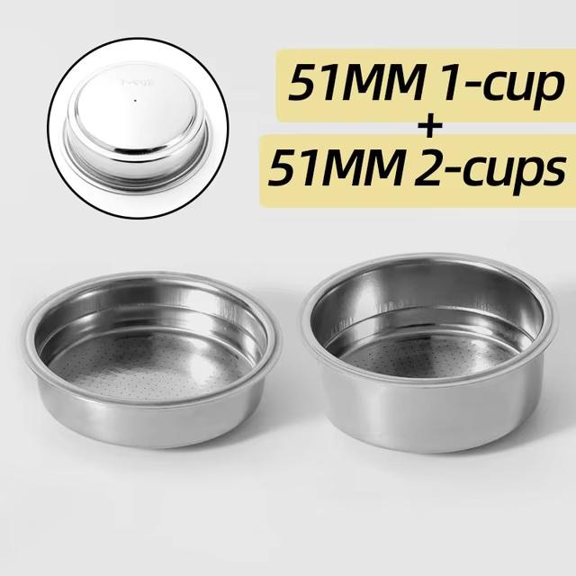 Coffee Filter Basket 51MM Pressurized Double Layer Stainless Steel For Delonghi Portafilter Barista Tools Espresso Accessories