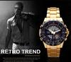 AMST Aimeishi Dual Display Waterproof Quartz Men's Watch - Gold