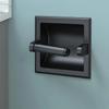 Black Metal Wall Mounted Recessed Toilet Paper Holder Bathroom Oil Surface Bronze Strap Mounting Toilet Paper Bracket