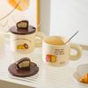 Creative Bread Ceramic Home Use Cute Cartoon Mug Mug Couple Water Cup with Lid Spoon Coffee Cup Breakfast Cup